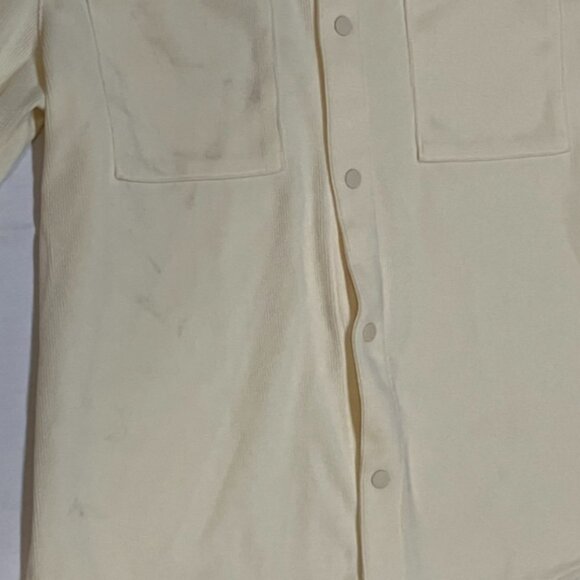 Mode of One Men Long Sleeve Knit Snap Front Shirt Soft Vanilla Size L - Picture 6 of 8